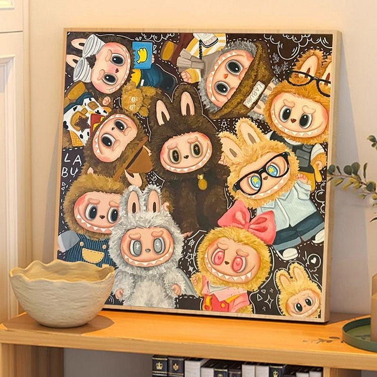 拉布布十字绣治愈系刺绣手工DIY卧室装饰画生态棉线