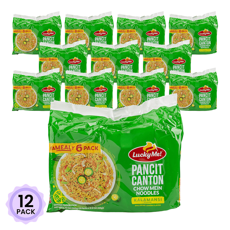Lucky Me 菲律宾袋装炒面 卡曼橘风味 60g*6 360 克*12 包