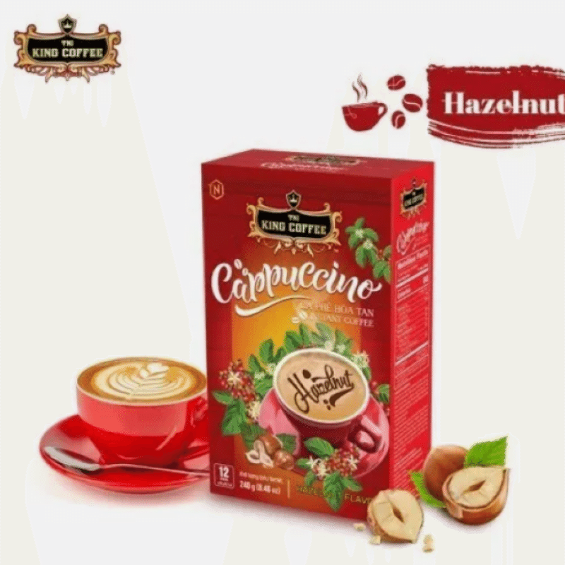 KingCoffee Instant Coffee Cappuccino With Hazelnut 240 グラム