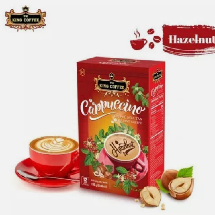 KingCoffee Instant Coffee Cappuccino With Hazelnut