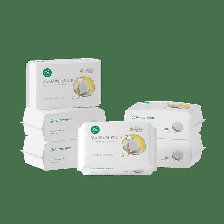 全棉时代 婴儿棉柔洗脸巾 120抽 1 包