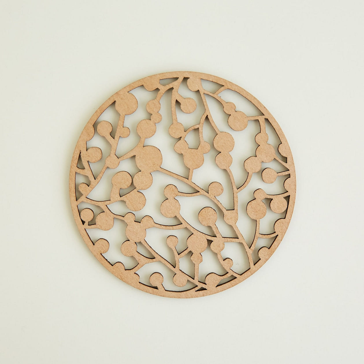 muji cranberry wooden coaster 1 each