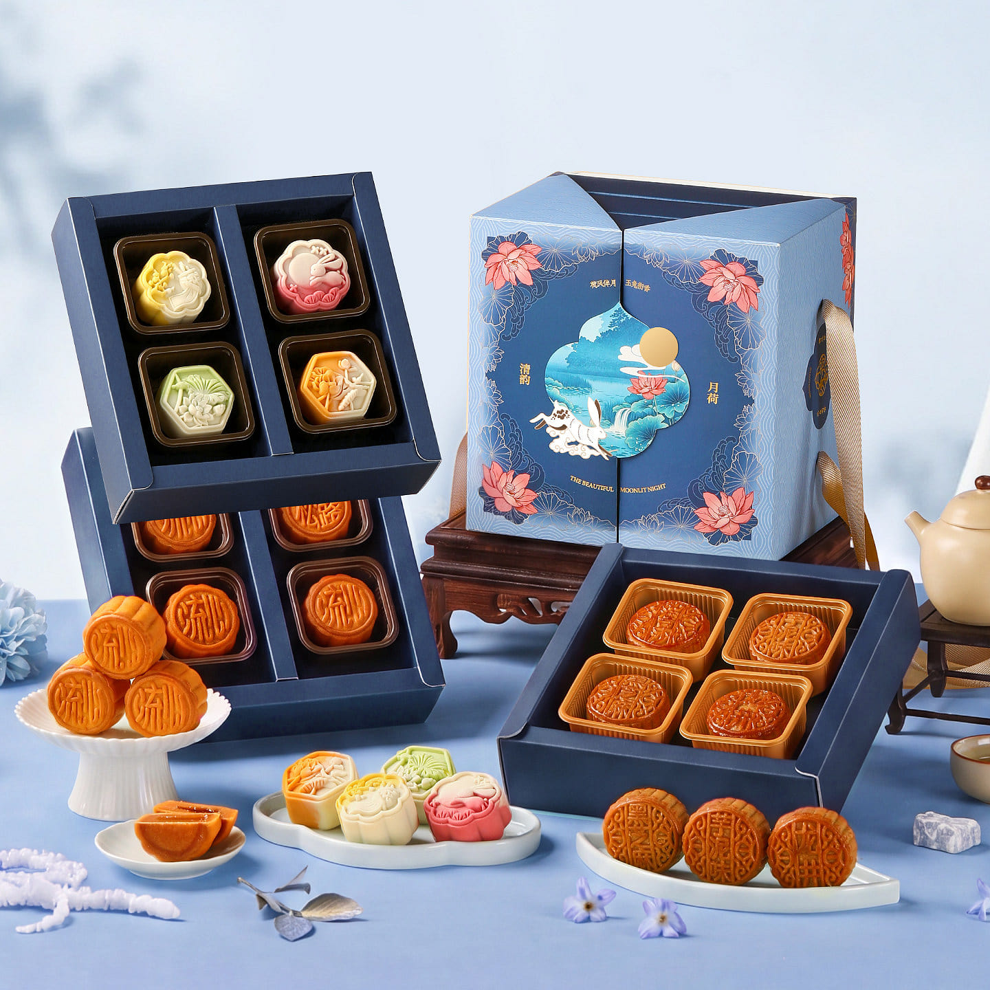 Mooncake Gift Box, 12 Pcs 600g 1 pack