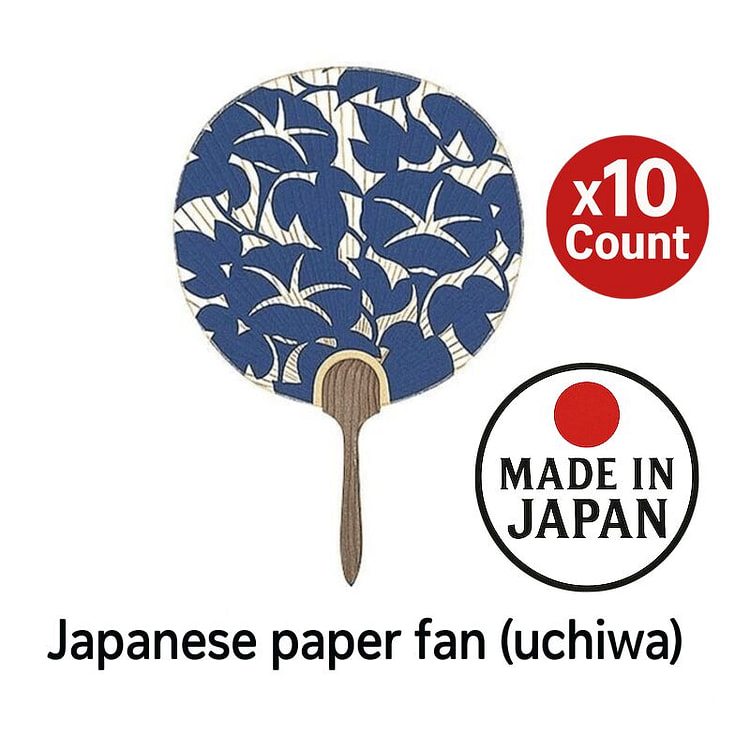 日本纸扇 Chiyojo 蓝色 10 把
