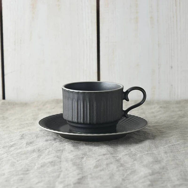 Shush Grace Mino Ware Coffee Cup & Saucer Set Crystal Black 1 each