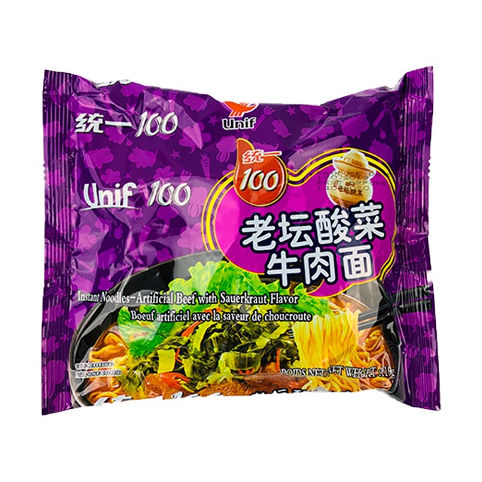 UNIF 100 Instant Noodle Artificial Beef with Sauerkraut Flavor 119g Weee!