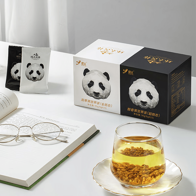 【Sichuan】Huantai Tartary Buckwheat Tea Panda Small Square Box 30 packs 180g 180 g
