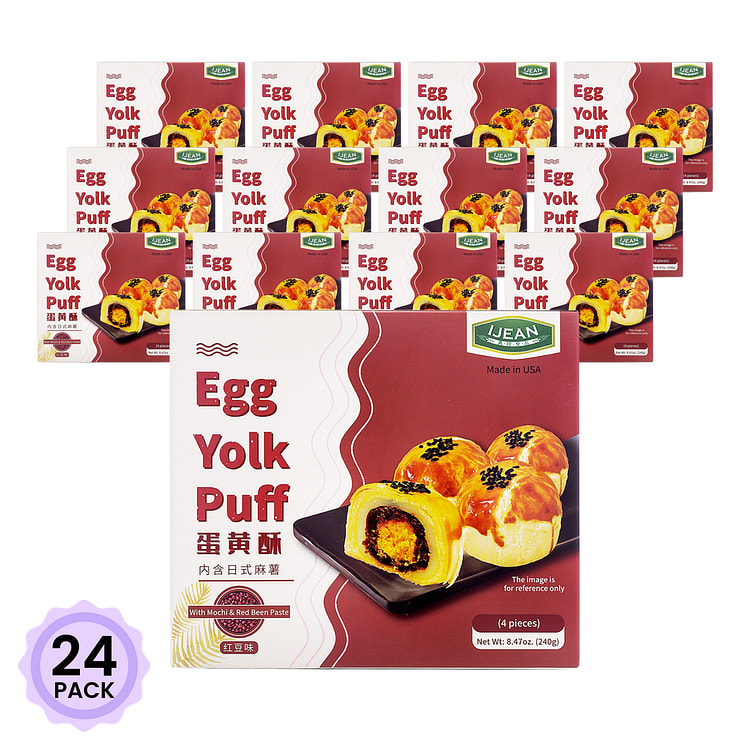 IJEAN Egg Yolk Puff with Mochi and Red Bean Paste 240 g*24 pack