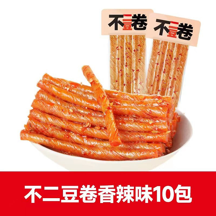 乡乡嘴 不二豆卷 豆筋辣条 香辣味 10包200g 1 份
