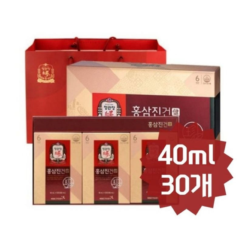 CheongKwanJang Red Ginseng Dry Pouch + Shopping Bag, (40ml, 30 pieces) 1 box