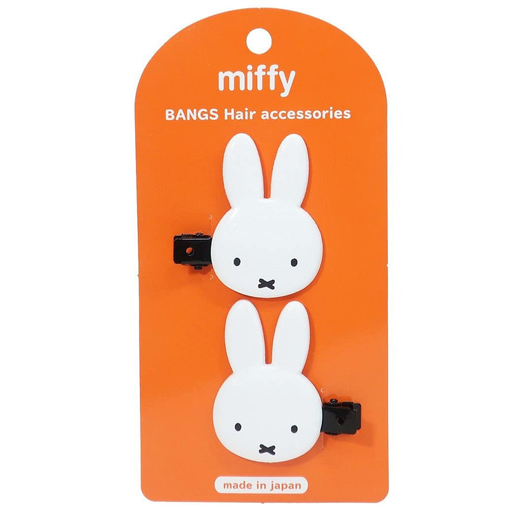 Miffy Die-cut Bang Clip (Round Ears) Hair Clip 2p 1 count
