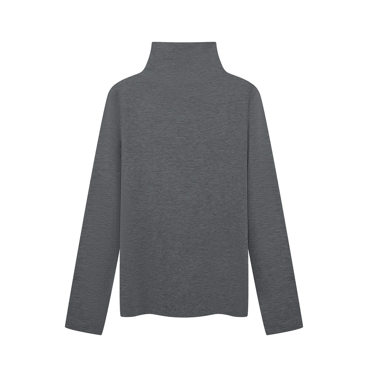 Highcollar Wool material Warm Skinwear Top -light grey-S 1 each
