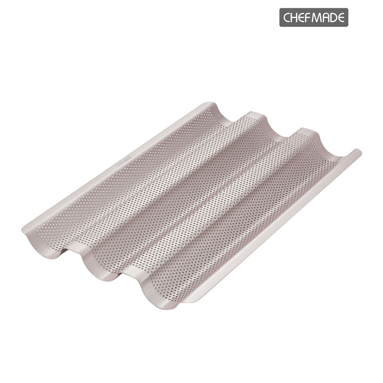 CHEFMADE Perforated Baguette Pan,15-Inch Non-Stick Ultra-Ventilate French Bread 1 個