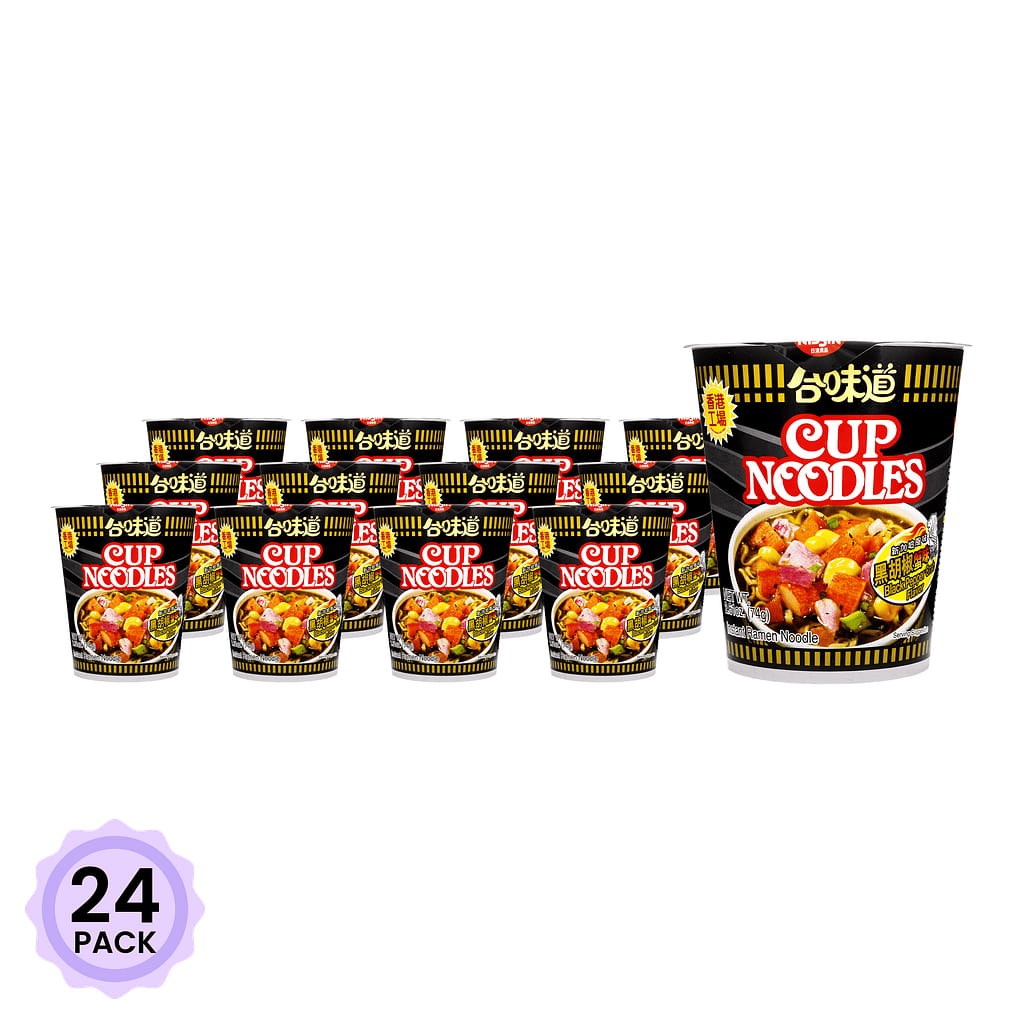 Nissin Cup Noodles, Black Pepper Crab Flavor 74 g*24 pack