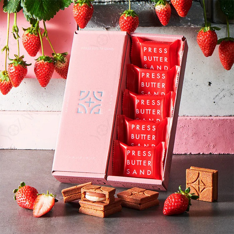 PRESS BUTTER SAND Amaou Strawberry Biscuits 1 box