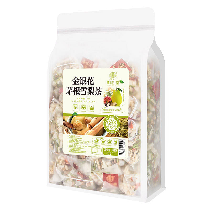 HMT Honeysuckle Lalang Grass Rhizome Snow Pear Tea 300g Jinyinhua Maogen 25Bags 1 each