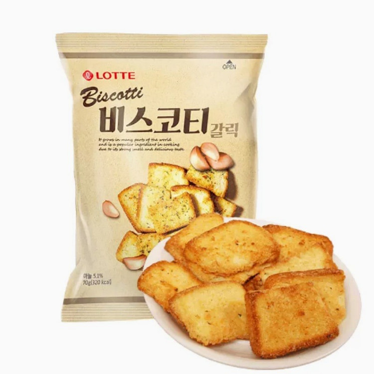 Lotte Korean imported snacks garlic toast 70g 70 g