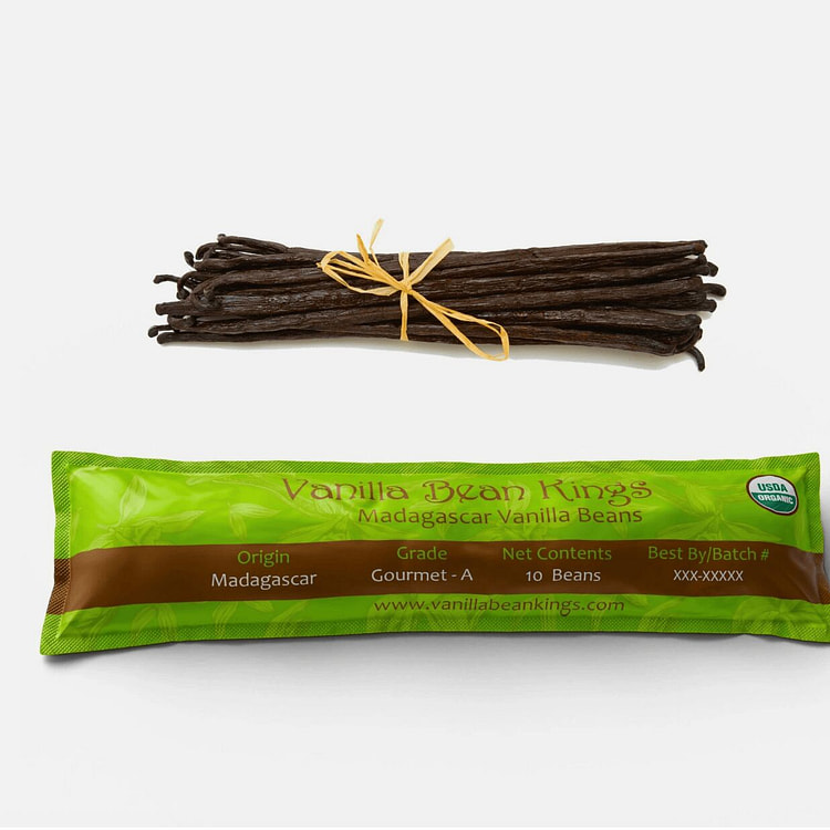 Organic Madagascar Vanilla Beans Whole Grade A Pod 1 pack