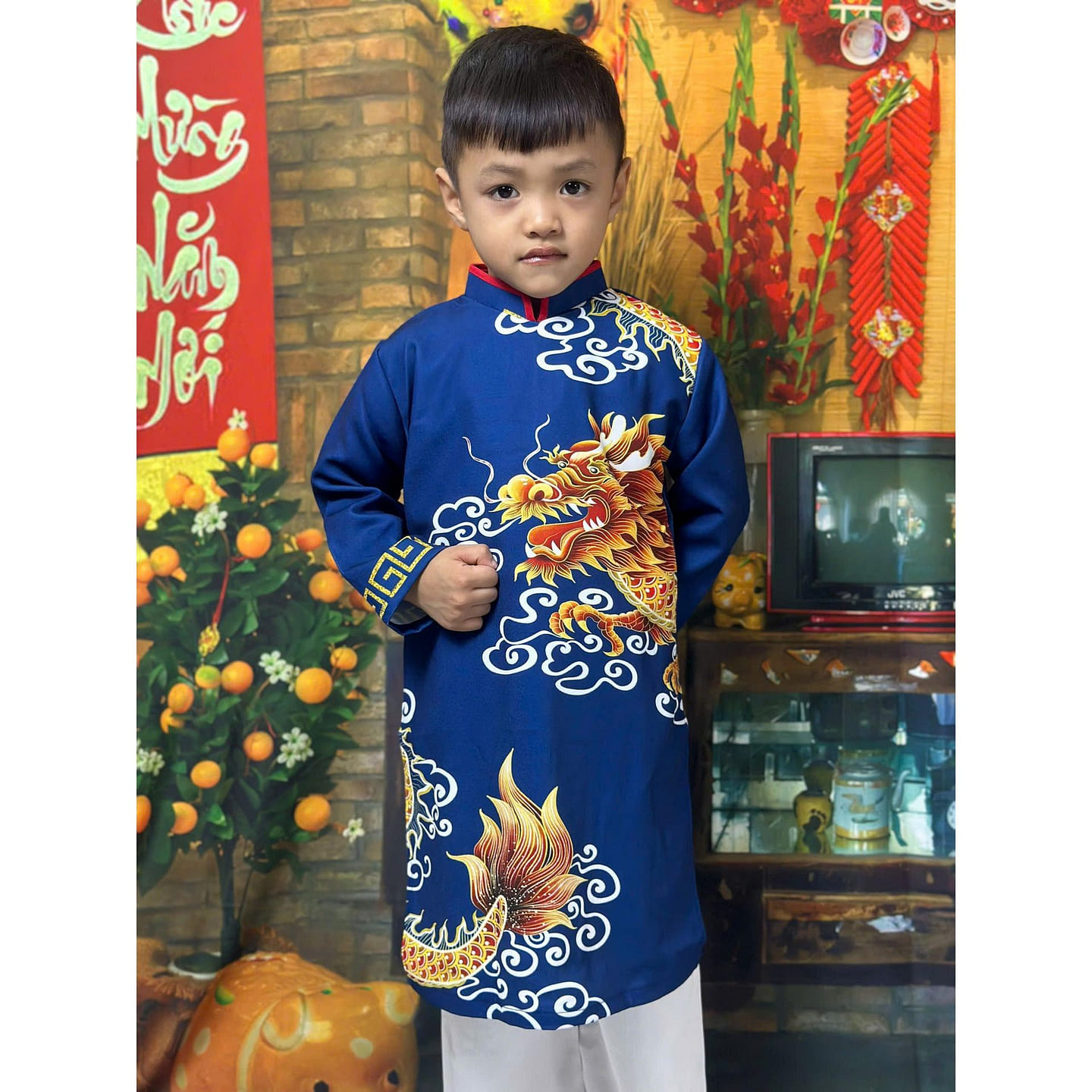 Dragon Boys Ao Dai | Ao Dai Be Trai H23 4 / Blue 1 each