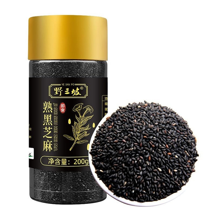 High-quality roasted black sesame seeds 200 g