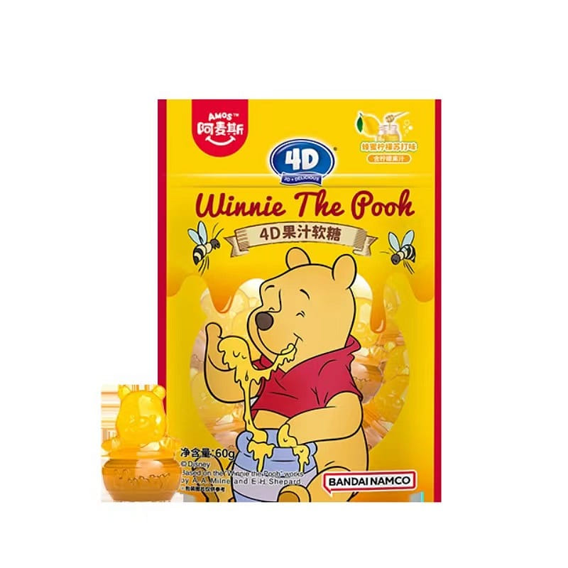 4D Shape Cartoon Sanrio Fruit Jelly-Honey Lemon Soda Flavor Winnie Eight Bags 1 each