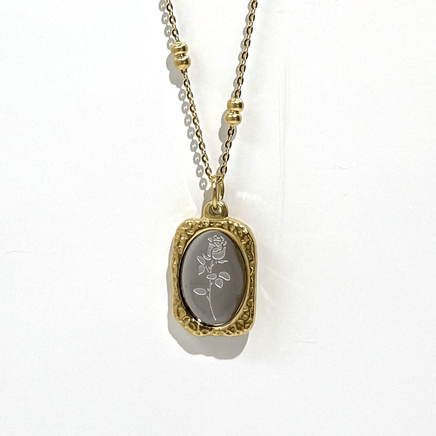 18K Gold Filled Water Proof Mirror Rose Necklace 1 each
