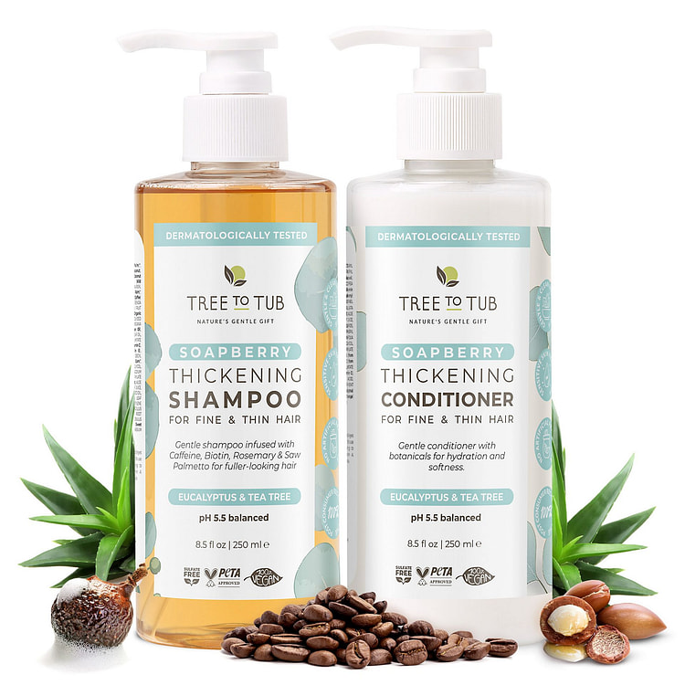 Tree To Tub Biotin Caffeine Shampoo & Conditioner 17 fl.oz*2 bottles