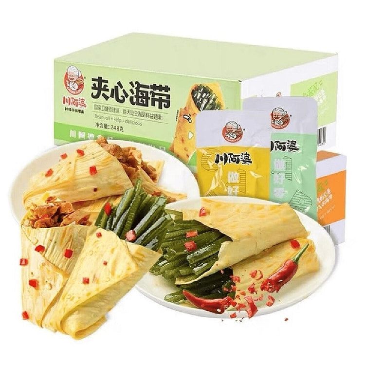 川阿婆 夹心海带脆菇豆皮卷 30g*8包 248 克
