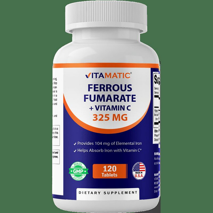 Ferrous Fumarate 325 mg + Vitamin C 100 mg 120 Tab 1 each