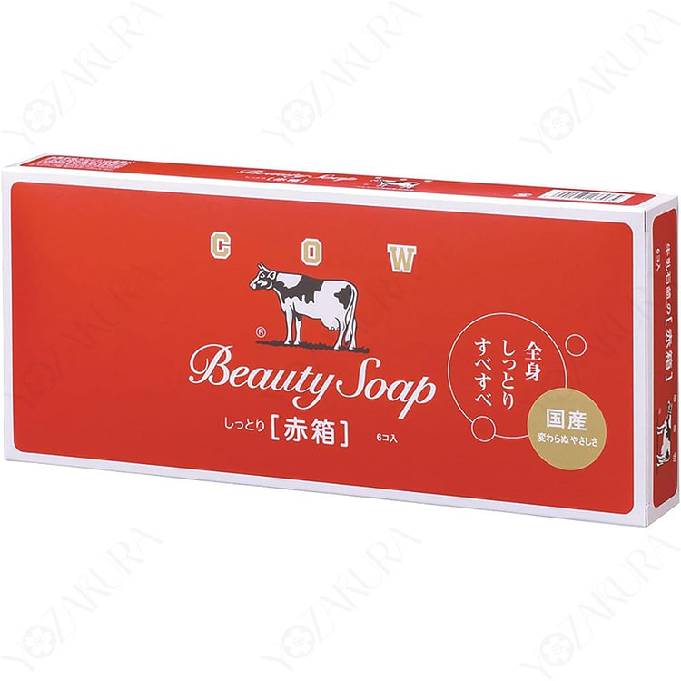 COW BRAND SOAP Red Box Milk Soap 90g * 6 Bars