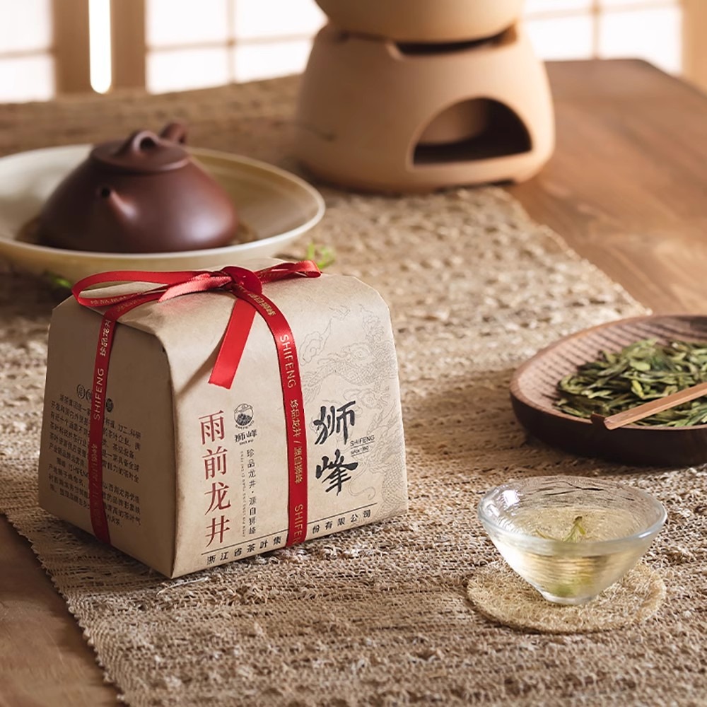狮峰牌新茶上市绿茶雨前龙井茶叶杭州正宗春茶散装龙井250g/包- Weee!