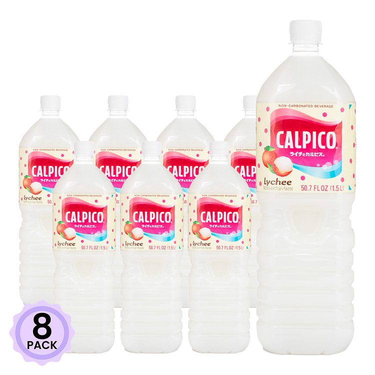 Calpico Non-Carbonated Soft Drink, Lychee Flavor 50.7 fl.oz*8 pack