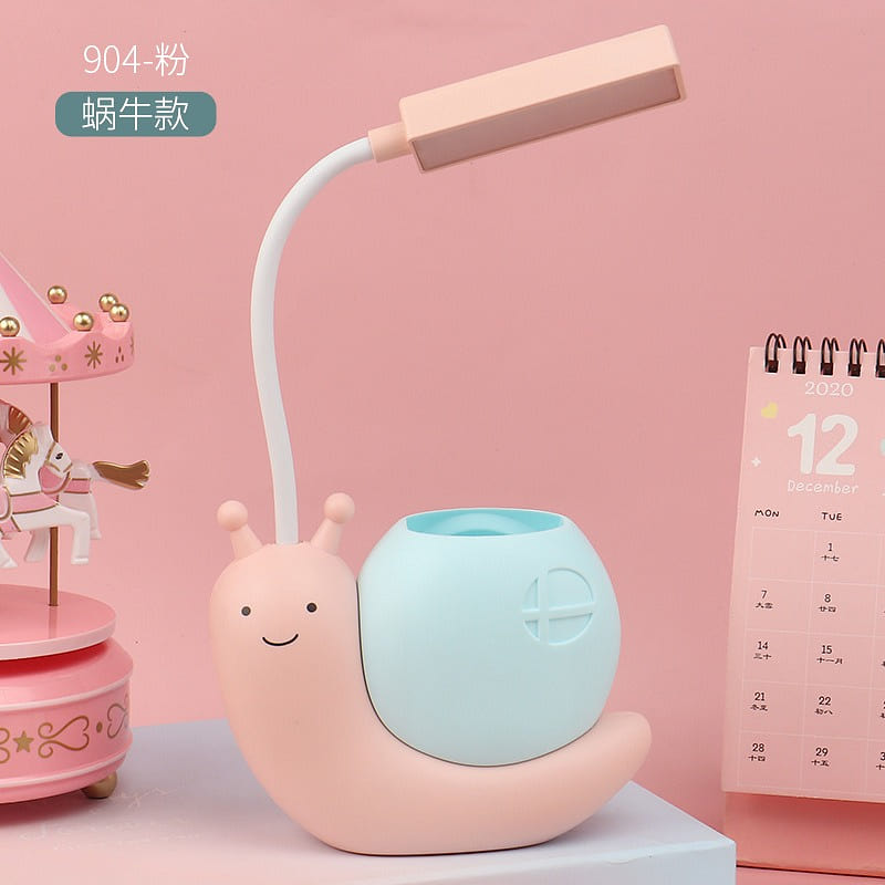 Cute LED table lamp rechargable eye-protective light for student, baby, pink 1 count