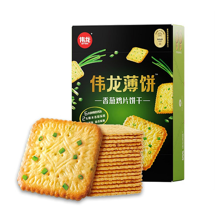 伟龙饼干香葱鸡片薄脆饼180g葱香办公室解馋零食 180 克