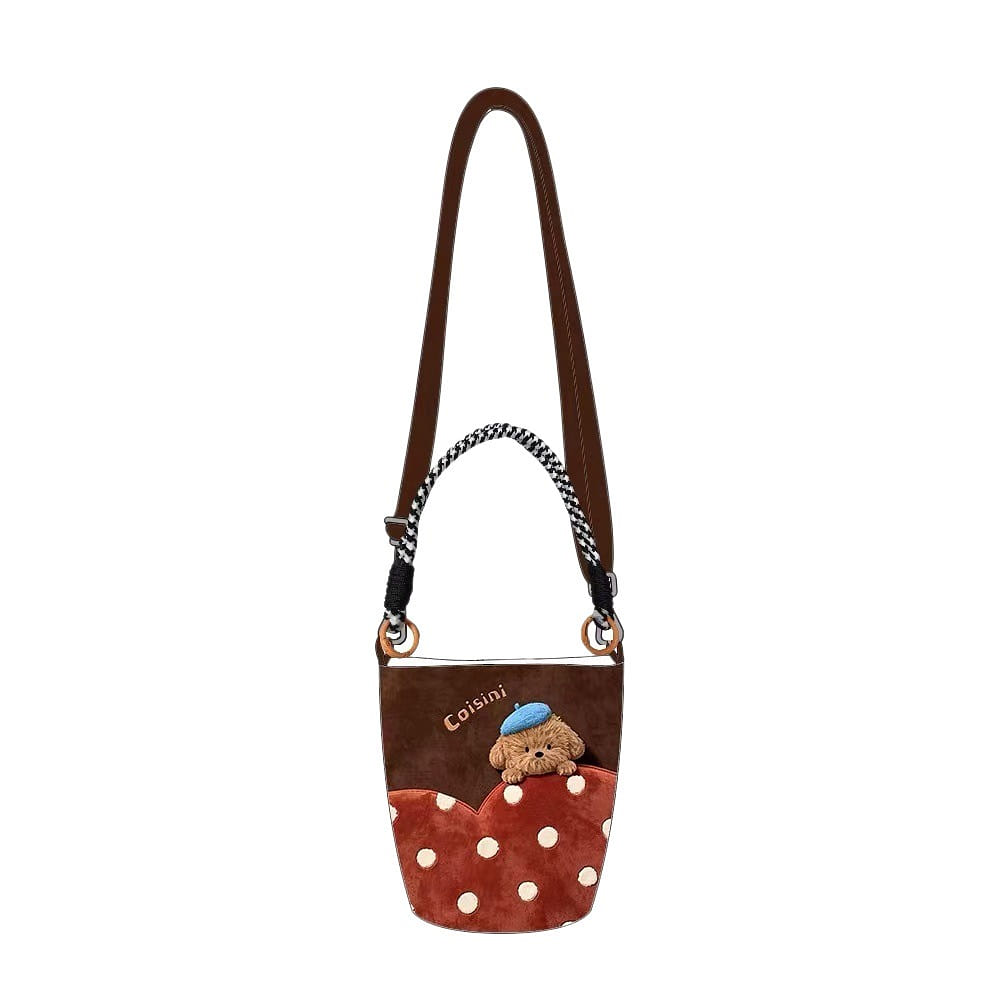 Cute Puppy Pattern Canvas Bag Mobile Phone Bag 1 count