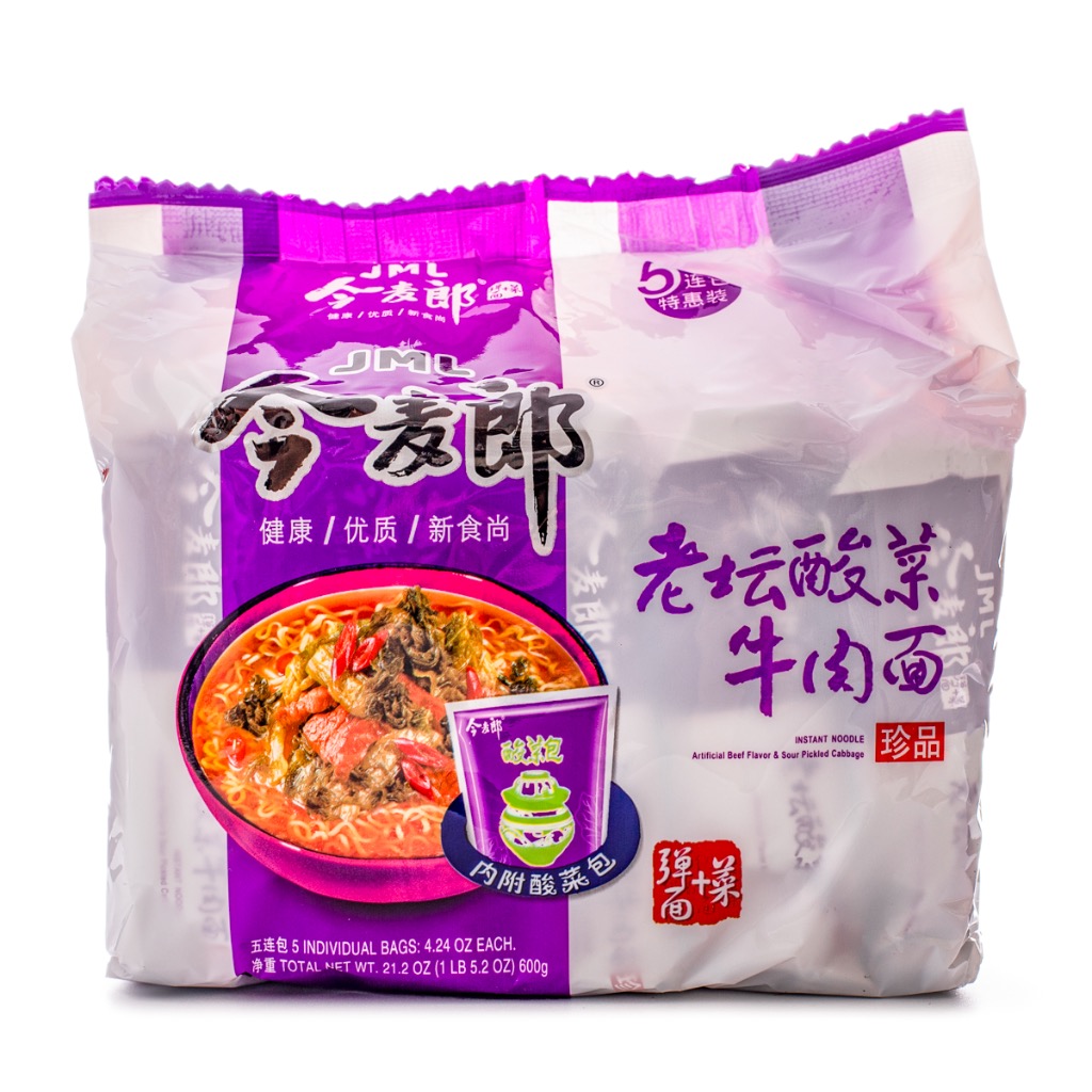 JinMaiLang Beef and Sour Pickled Cabbage Noodles 605 g