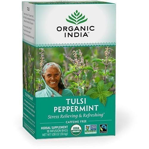 Organic India Tulsi Peppermint Tea, 18 tea bags 18 count