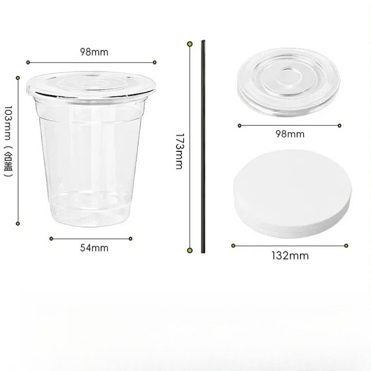 Leakproof Plastic Cups With Lid & Straw 40pcs 1 count