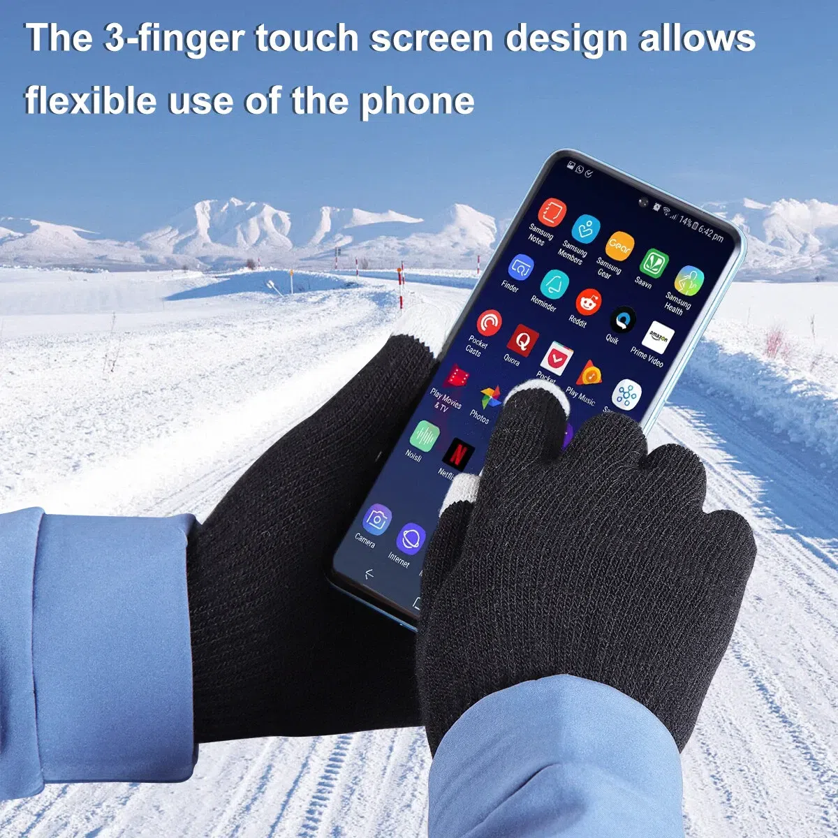 Winter Warm Thermal Mittens USB Heated Gloves Touc 1 box