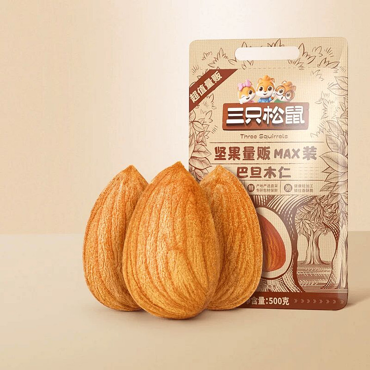Three Squirrels Bulk Pack Almonds 500g 500 g