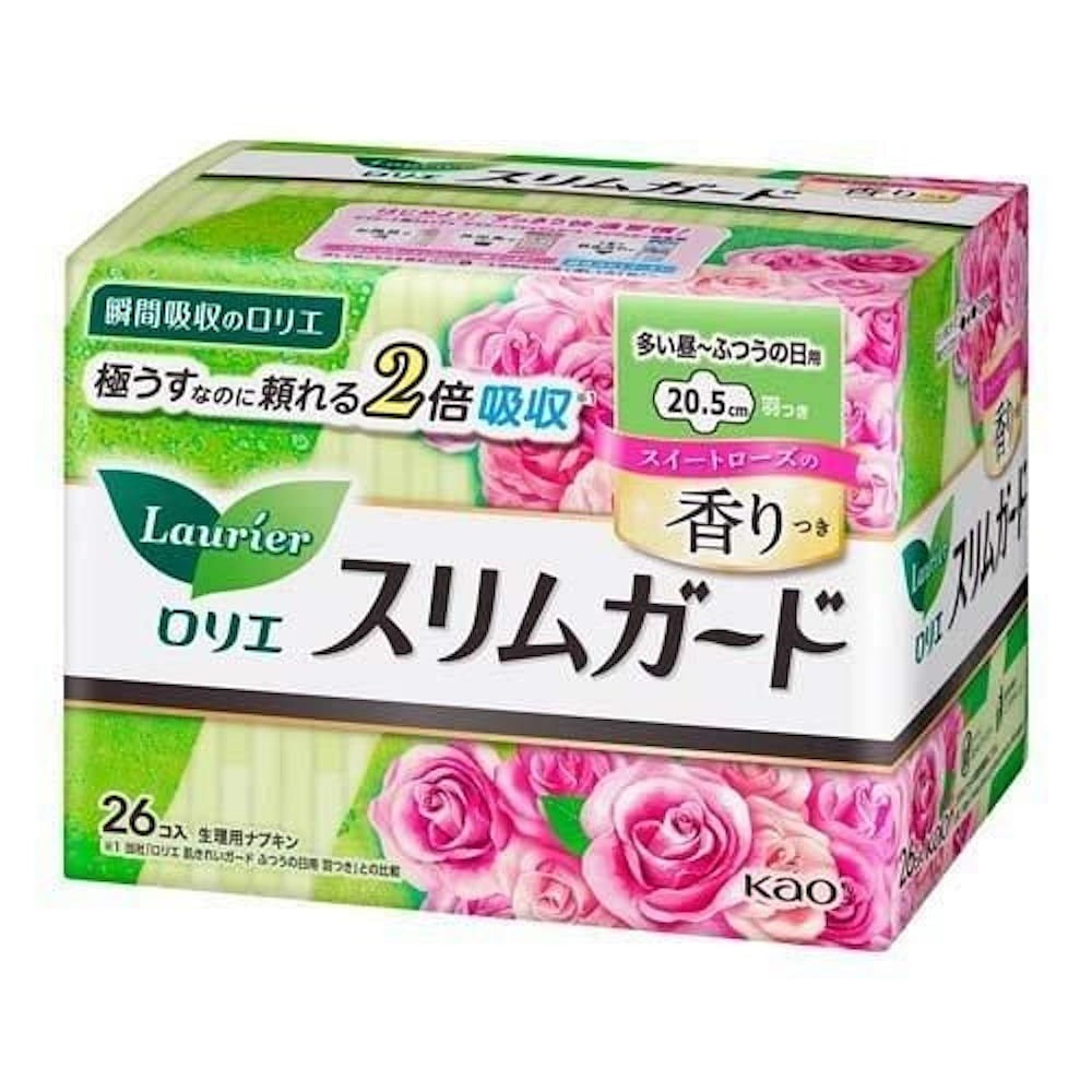 Kao Laurier 20.5cm Slim Guard Winged Rose 26pc 1 count