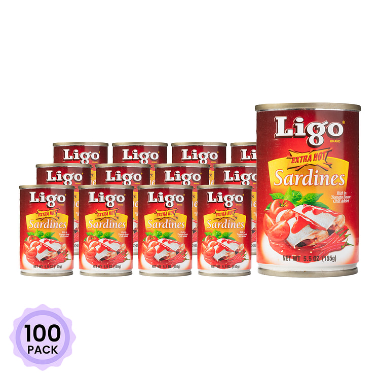 Ligo 特辣番茄酱浸沙丁鱼 5.5 盎司*100 包