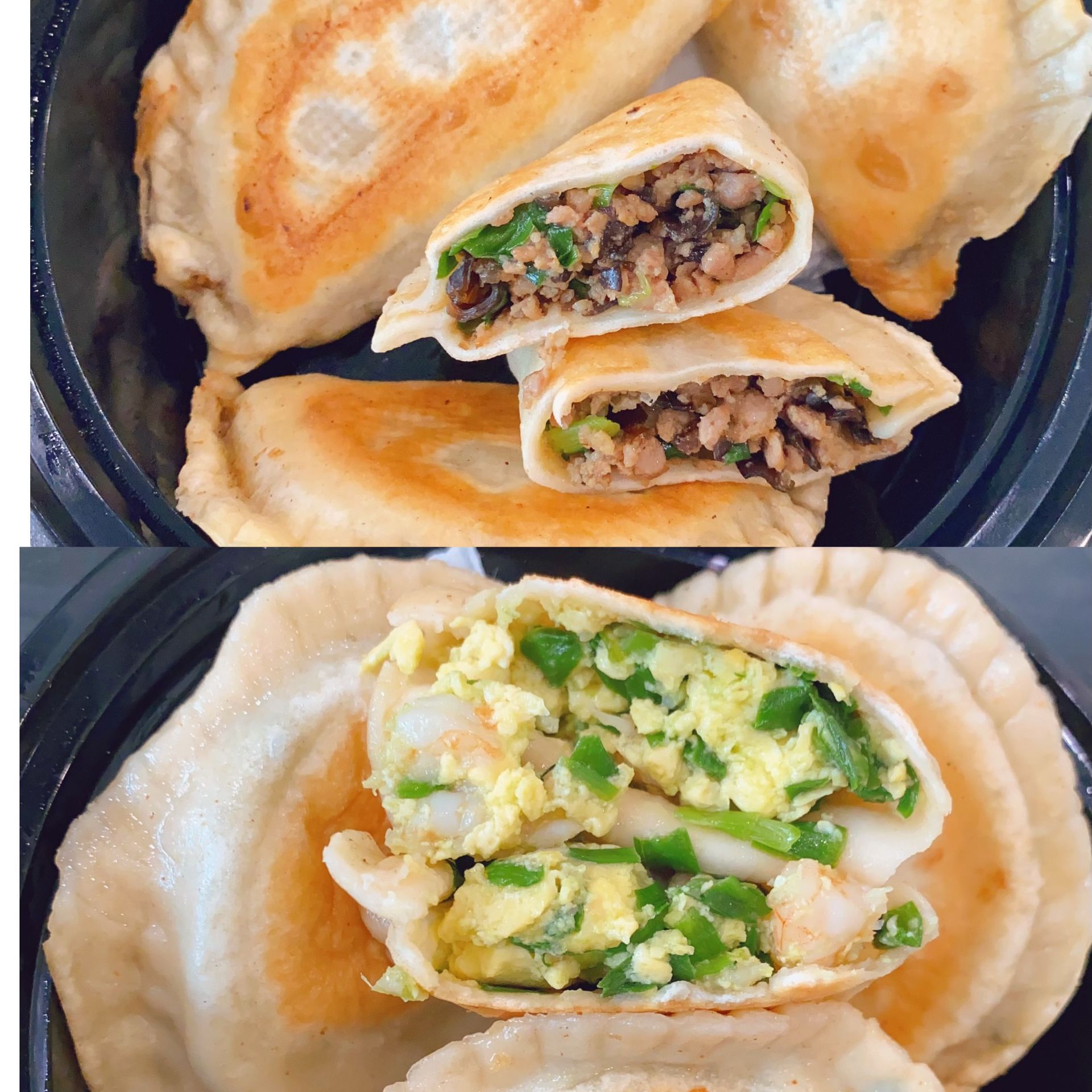 Shrimp egg leek fried dumpling and pork meat leek fried dumpling mix 6 개입