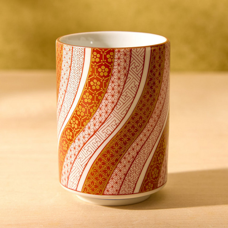 九谷烧赤江茶杯