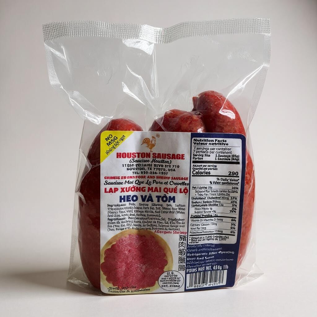 Houston Sausage Lap Xuong Heo va Tom 1 pound 454 g