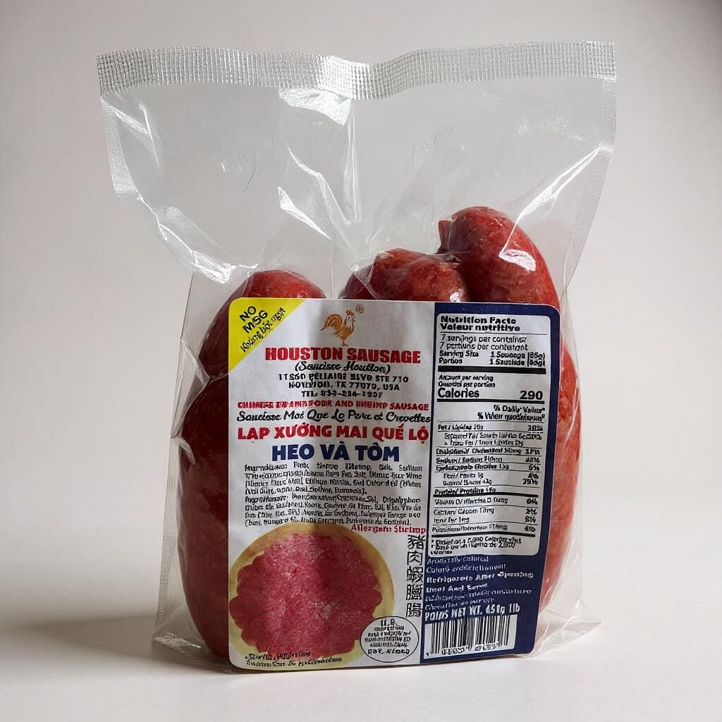 Houston Sausage Lap Xuong Heo va Tom 1 pound 454 g