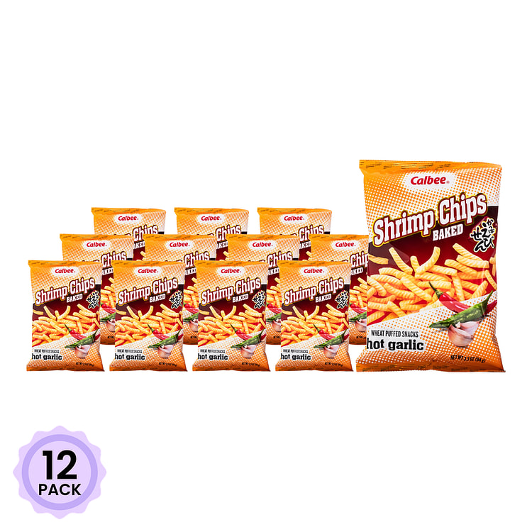 Snack Tôm Nướng Calbee, Vị Tỏi Ớt 94 g*12 pack