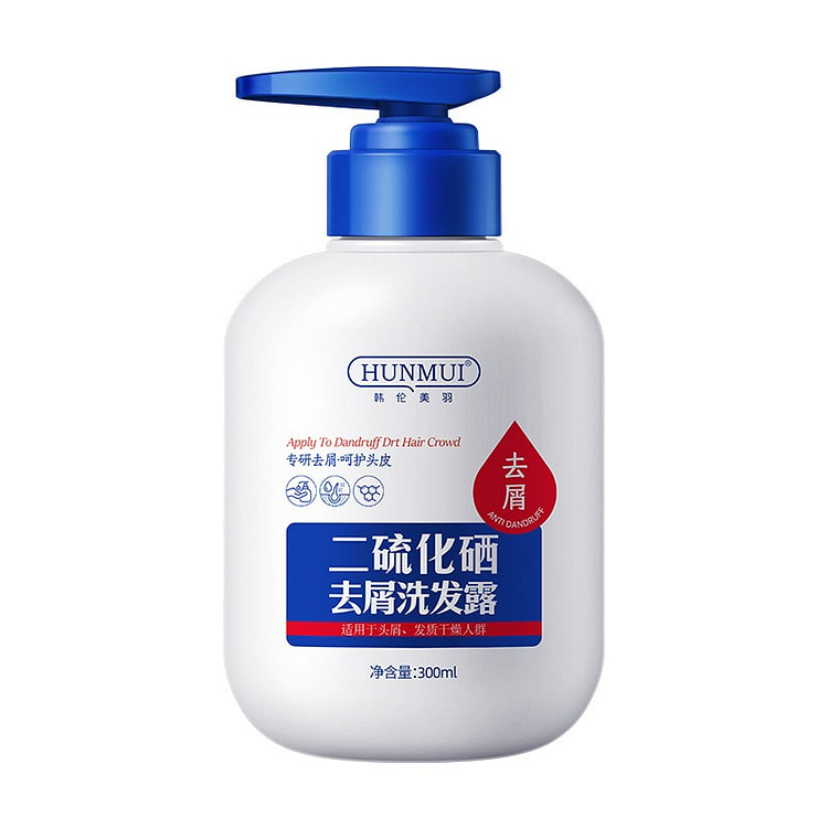 韩伦美羽 二硫化硒洗发水300ml去屑止痒护发洗发露草本植萃控油洗头膏