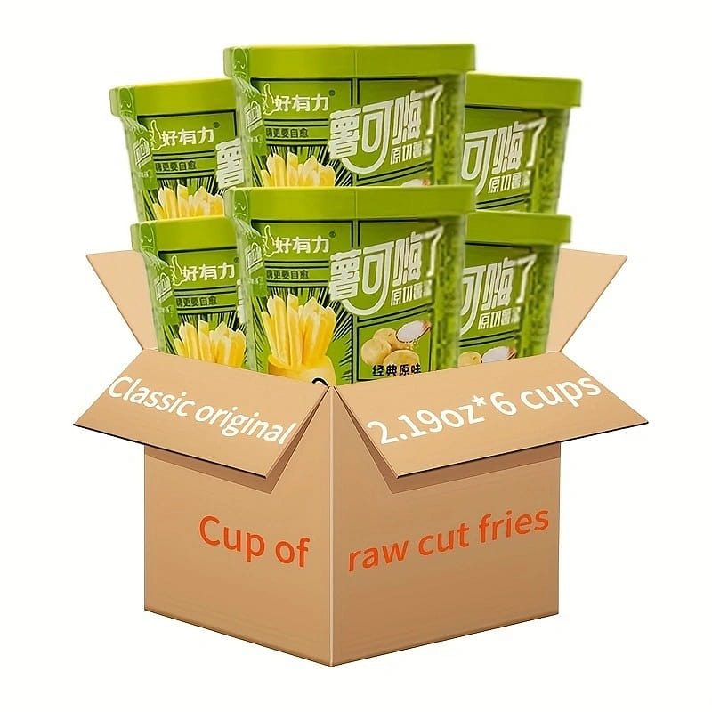 Hao you li Crispy French fries cup set (classic original flavor) 62g * 6 cups 372 g