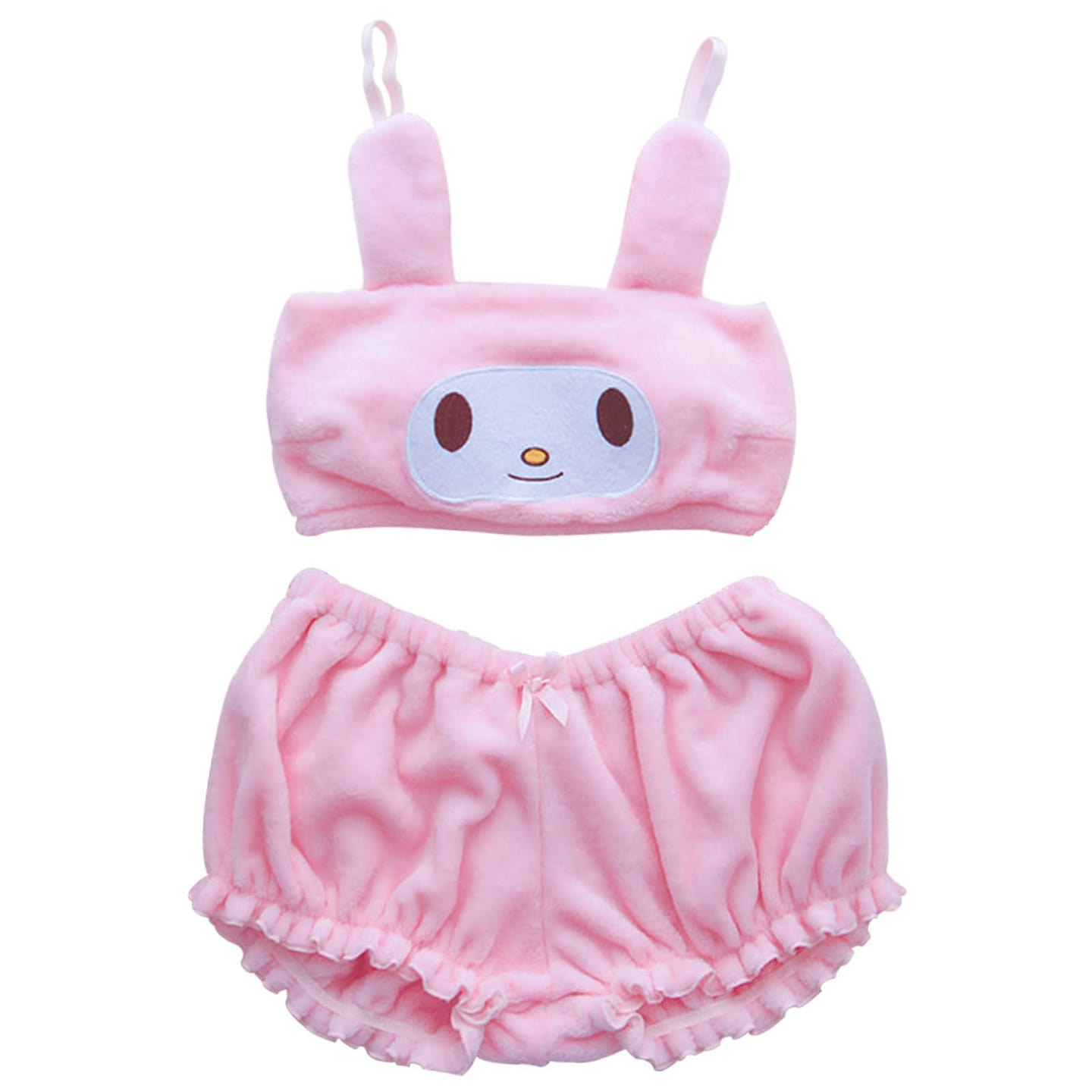 Cute Kuromi My Melody Cinnamoroll Pajamas Set Sweet Velvet Tube Top Pink S 1 each